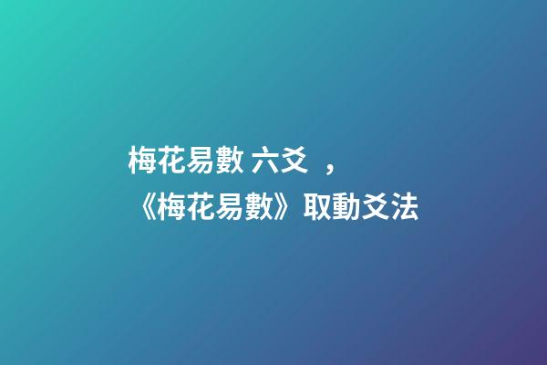 梅花易數 六爻，《梅花易數》取動爻法